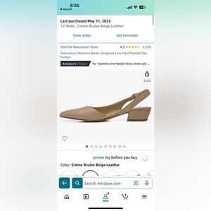 Naturalizer Womens Banks Slingback Low Heel Pointed Toe Pumps 12W